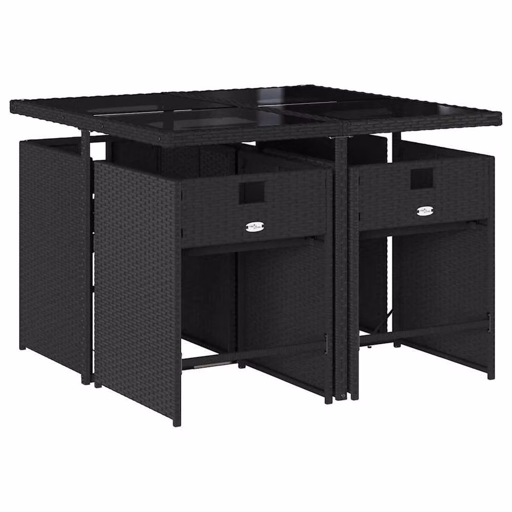 Berkfield Home Garden Dining Set in Black and White – 3