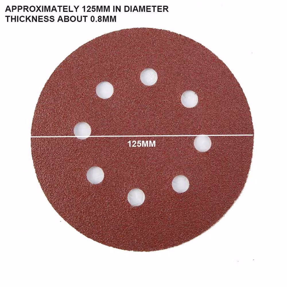 SPETLEK 150-Piece 8-Hole Orbital Sander Sanding Discs for Wood and Metal, Brown – 4
