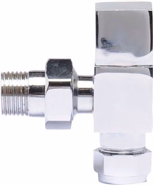 Balterley Contemporary Angled Square Radiator Valves in Chrome, Sold in Pairs