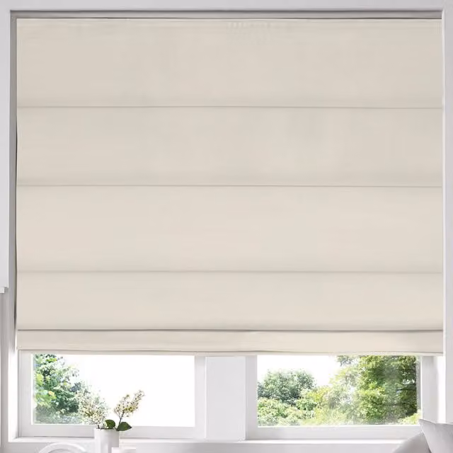 Simply Collection Iowa Silk Essence Made to Measure Blackout Roman Blind in Oyster Beige