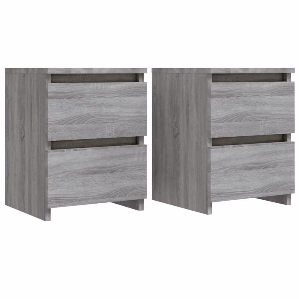 Berkfield Home Elegant Bedside Cabinets, 2 Piece Set in Grey Sonoma, W/D/H: 30 x 30 x 40 cm – 3