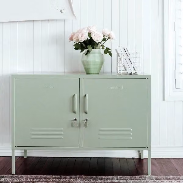 Mustard Made The Lowdown Freestanding Metal Storage Locker in Sage Green, W/D/H: 100 x 40 x 72 cm – 4