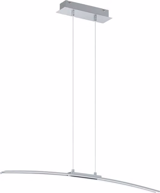 Loops Suspended Pendant Ceiling Light in Chrome and White with Included 30W LED Bulb