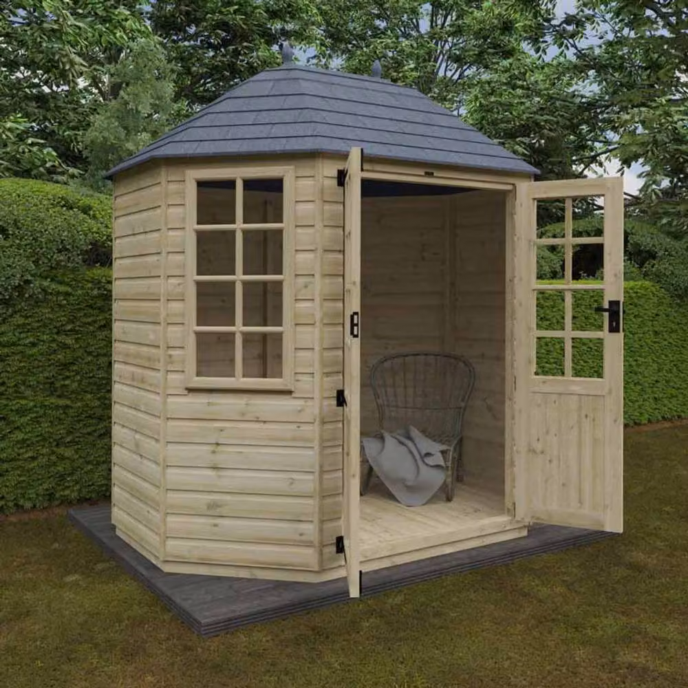 Buttercup Farm Tanalised Octagonal 16mm Wood Shed in Natural – 2