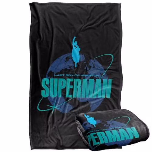 Warner Bros. Superman 2025 Round The World Super Soft Silky Touch Fleece Throw Blanket, Multicolour, W: 91 cm, D: 147 cm