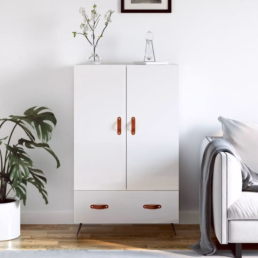 Berkfield Home High Gloss White Highboard W/D/H: 69.5 x 31 x 115 cm – 2