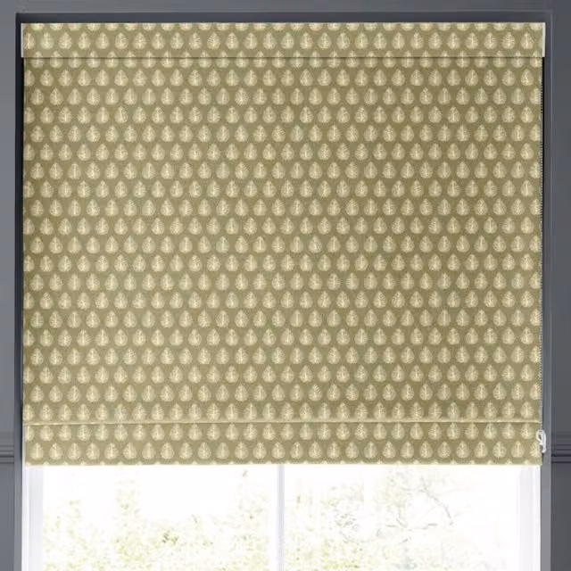 Emily Bond Jaipur Made to Measure Floral Blackout Roman Blind in Yellow and Green