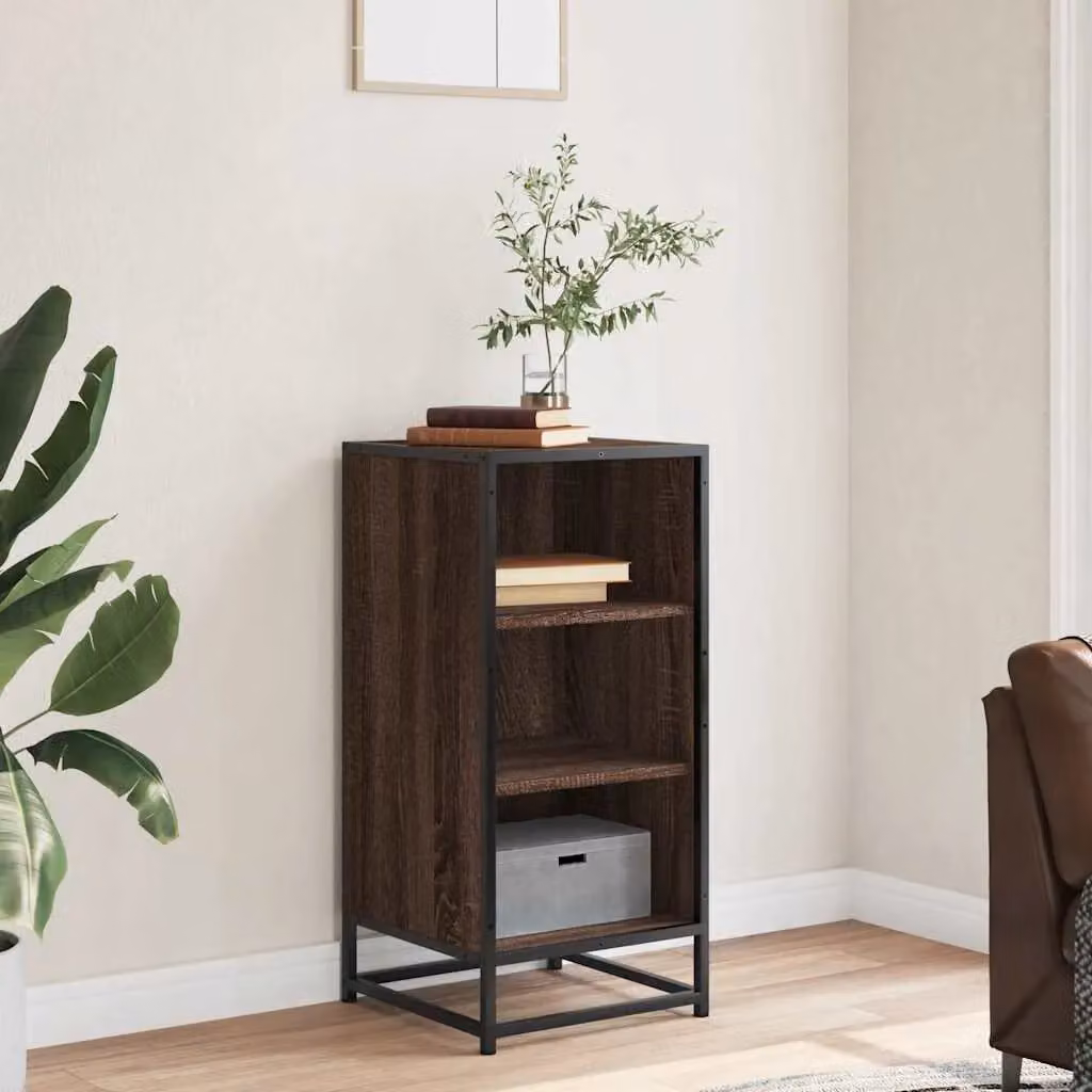 Berkfield Home Industrial Sideboard in Brown Oak, W/D/H: 35.5 x 35.5 x 76 cm – 3