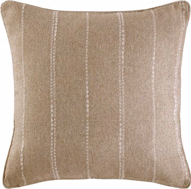 Divante Padstow Striped Square Cushion in Beige and Brown Polyester