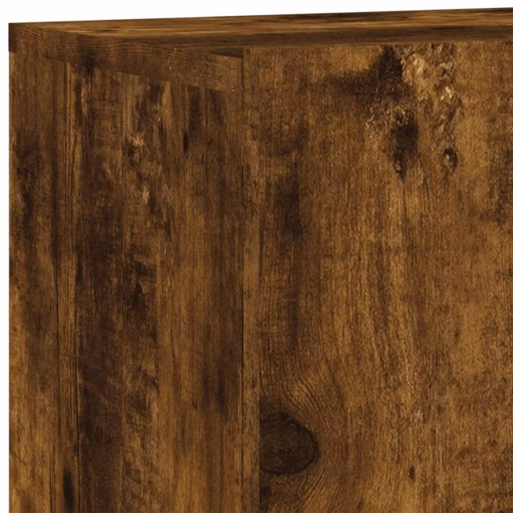 Berkfield Home Wall-mounted Smoked Oak TV Cabinet in Brown, W/D/H: 80 x 30 x 41 cm – 6
