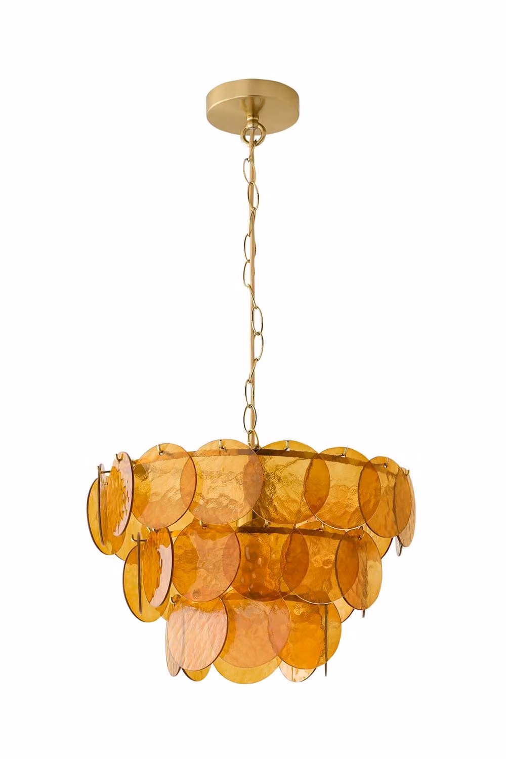 ValueLights Juliette 3 Tier Art Deco Chandelier Ceiling Pendant Light in Orange and Gold/Brass – 2