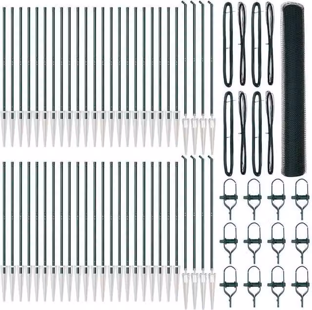 Berkfield Home Green Steel Hexagon Fence, 2 x 100 m – 1