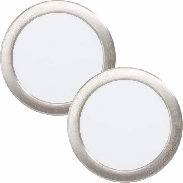 Loops 2 Pack Satin Nickel LED Wall and Ceiling Flush Downlight Spotlight 10.5W