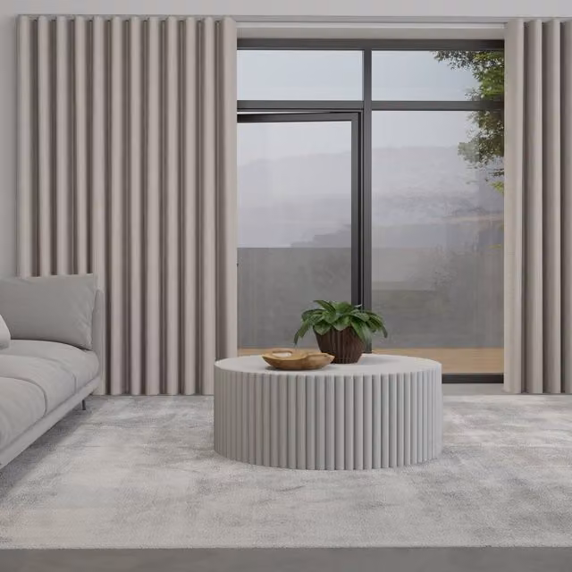 Terrys Mika Made to Measure Wave Blackout Fabric Curtain in Silver or Beige