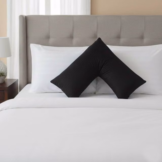Snug City Black Microfibre Soft Touch V Shape Satin Stripe Pillowcase – 1
