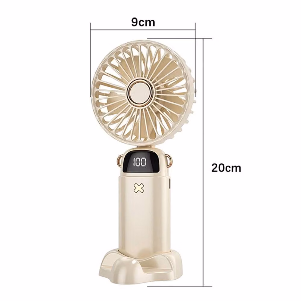 Nordara Mini Portable Handheld and Foldable Desk Fan, Rechargeable USB Cooling Fan in White – 2