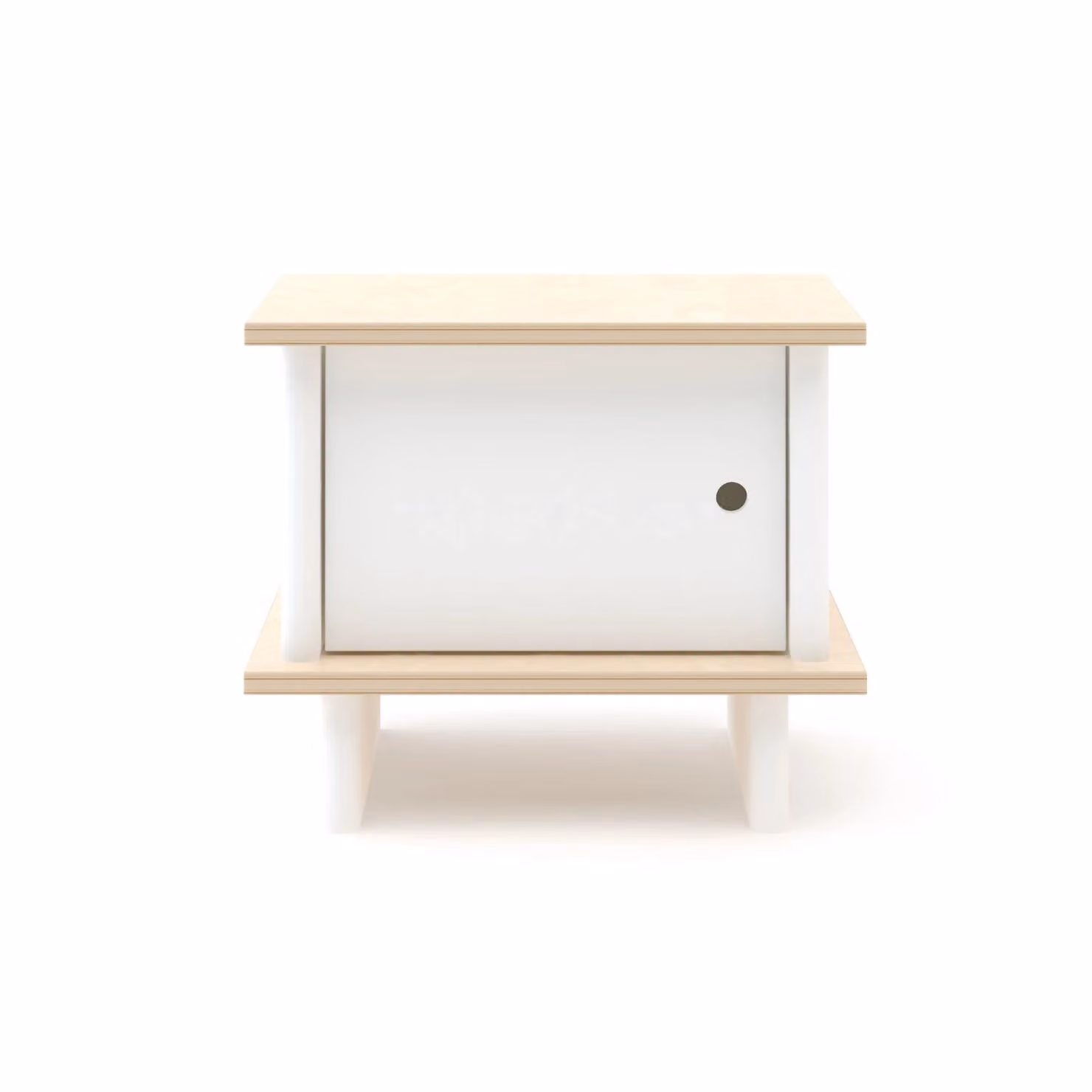 Oeuf NYC Modern Library Bedside Table in Birch and White, W/D/H: 35.5 x 40.0 x 48.25 cm – 2