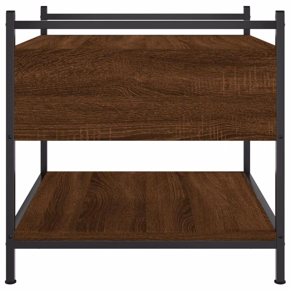 Berkfield Home Brown Oak Coffee Table, W/D/H: 50 x 50 x 50 cm – 4