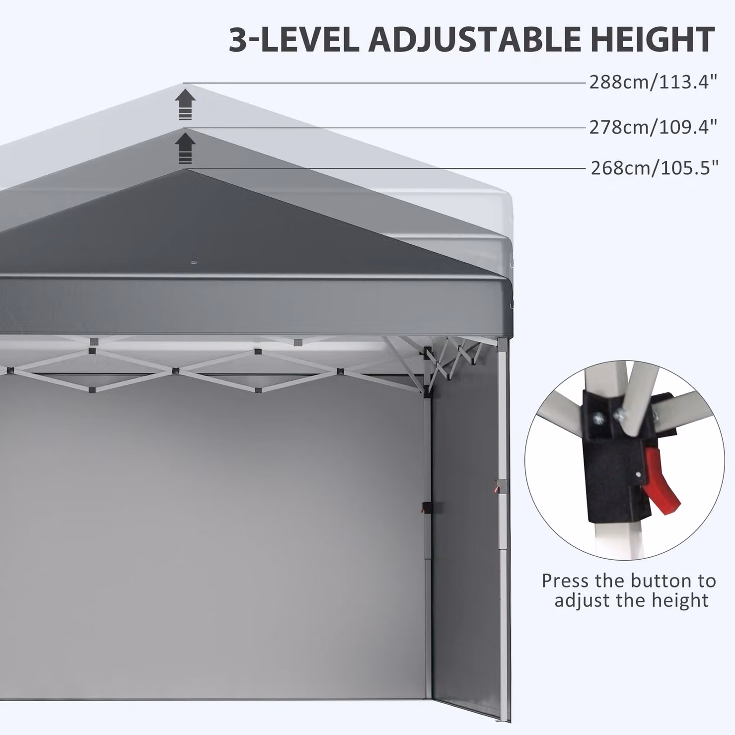 Outsunny Pop-Up Garden Gazebo with Sidewalls and Weight Bags, Dark Grey, W: 300 cm x D: 300 cm – 12