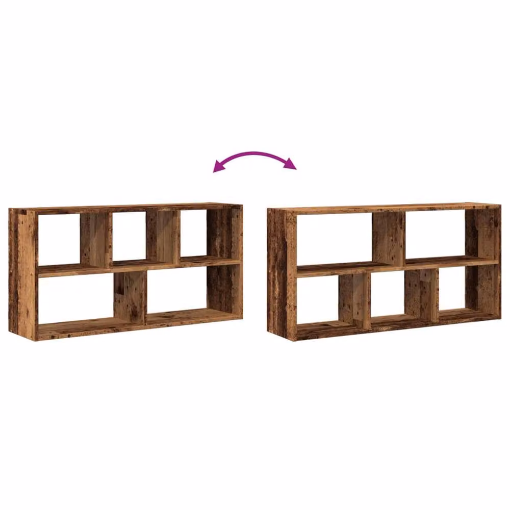Berkfield Home Durable Wall Mounted Shelf in Old Wood Brown, W/D/H: 100 x 25 x 50 cm – 4