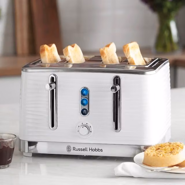 Russell Hobbs Inspire 4 Slice Toaster in White