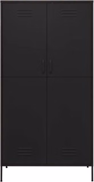 Berkfield Home Black Steel Wardrobe W: 90 cm, D: 50 cm, H: 180 cm