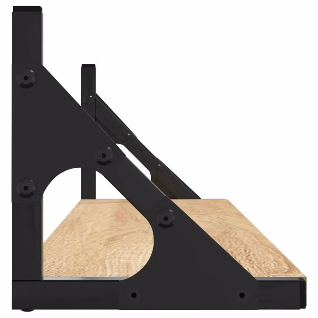 Berkfield Home Wall Shelves, 2 Piece Sonoma Oak Brown Engineered Wood, W: 80 cm, D: 15 cm, H: 15.5 cm – 3
