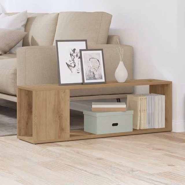 Berkfield Home Artisan Oak TV Cabinet in Brown, W/D/H: 100 x 24 x 32 cm – 1