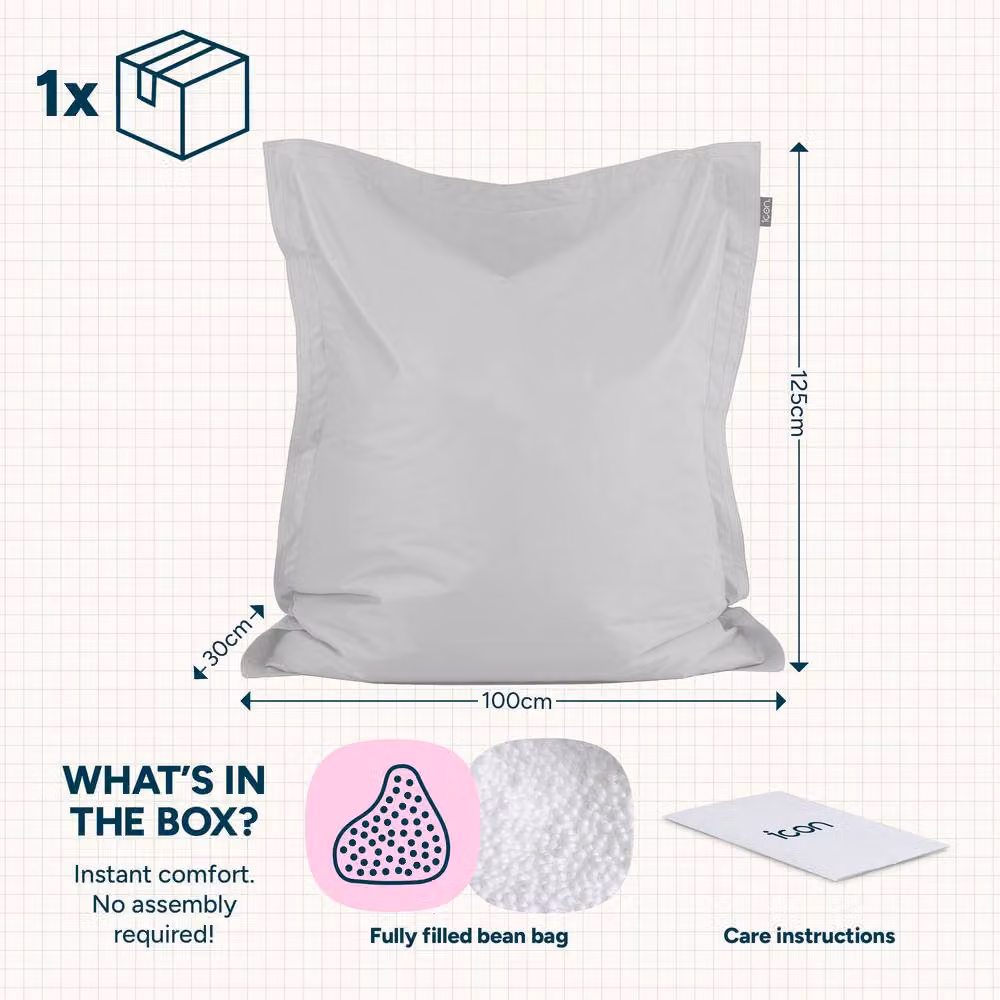 Bean Bag Bazaar Large Grey Kids Gaming Bean Bag with Filling Included – 2