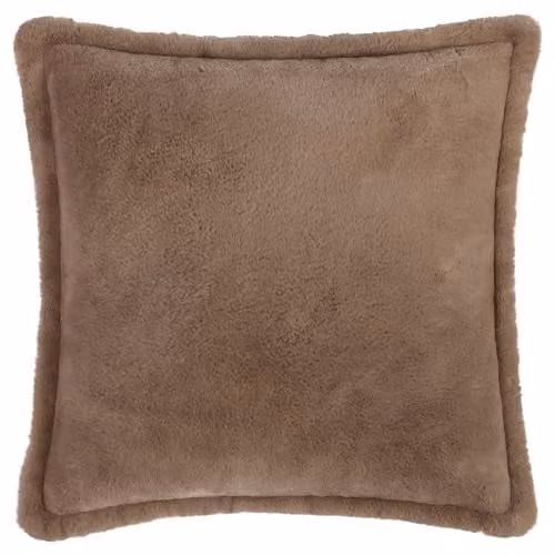 Furn Kallu Brown Faux Fur Square Cushion, W/D/H: 45 x 45 x 45 cm