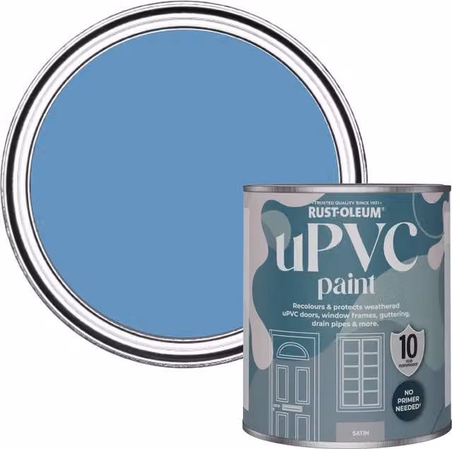 Rust-Oleum Satin Finish UPVC Paint in Blue, 0.75 l
