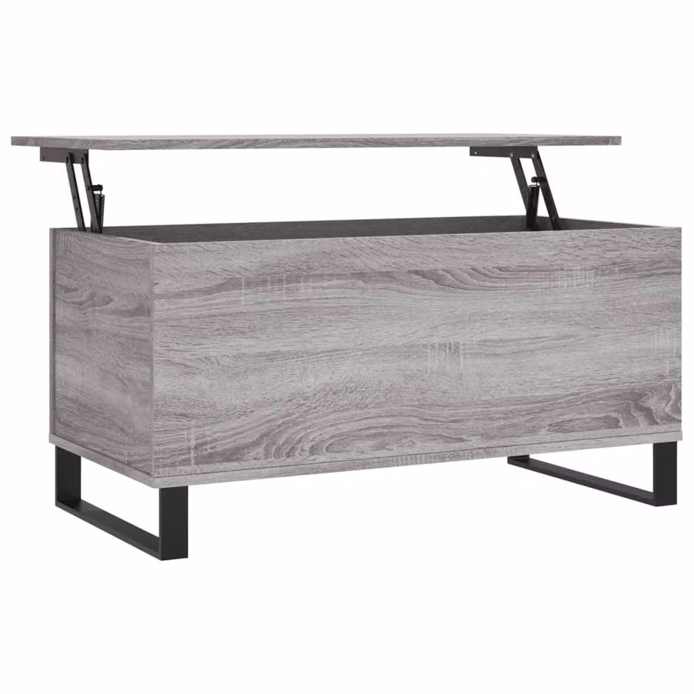 Berkfield Home Modern Grey Lift Mechanism Coffee Table, W: 90 cm, D: 44.5 cm, H: 45 cm – 2