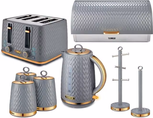 Empire 5 Piece Kitchen Bundle in Grey and Blue
