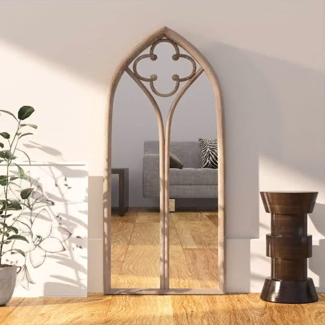 Berkfield Home Sand Antique Wall Mirror, Beige Metal, W: 70 cm, H: 30 cm
