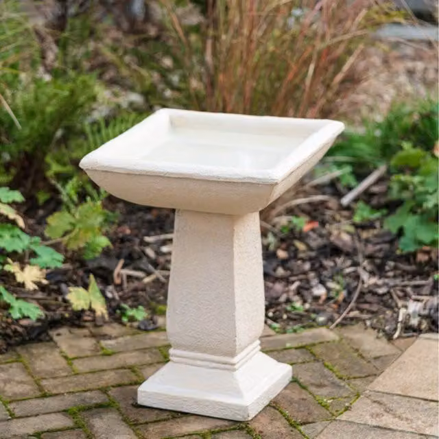 Primrose Selbourne Cast Stone Bird Bath in Yellow