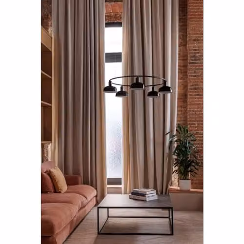 FARO Barcelona Tatawin Small 5 Light Cylindrical Pendant Ceiling Light in Black – 2