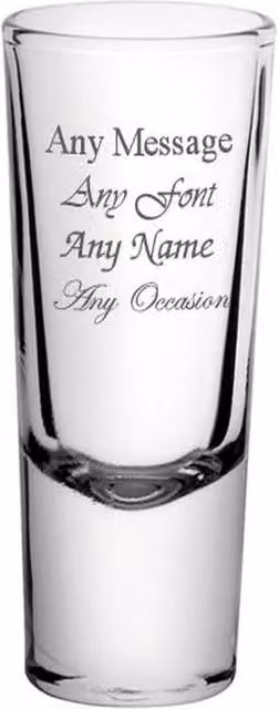 Uniqueful Personalised Engraved Shot Glass, 2oz, Clear