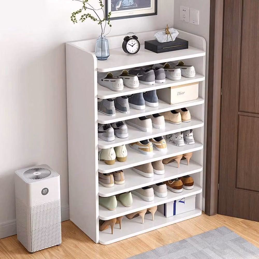 FORGEVIO 8-Tier White MDF Shoe Rack Storage Cabinet – 2