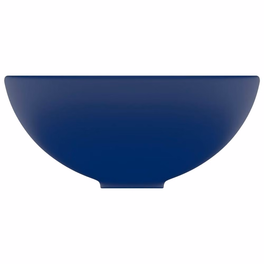 Berkfield Home Luxury Round Ceramic Bathroom Basin in Matt Dark Blue, Diameter: 32.5 cm, Height: 14 cm – 4