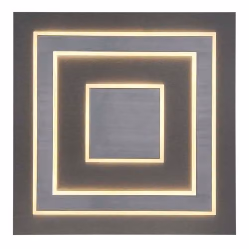 Netlighting Globo Lighting LED Ceiling Panel Light in Grey, 50 W, 1900 lm, Warm White, W: 60 cm, D: 60 cm, H: 4.6 cm – 4