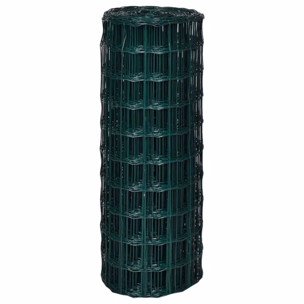 Berkfield Home Euro Fence PVC-Coated Steel Fencing, Green, W: 10 m – 3