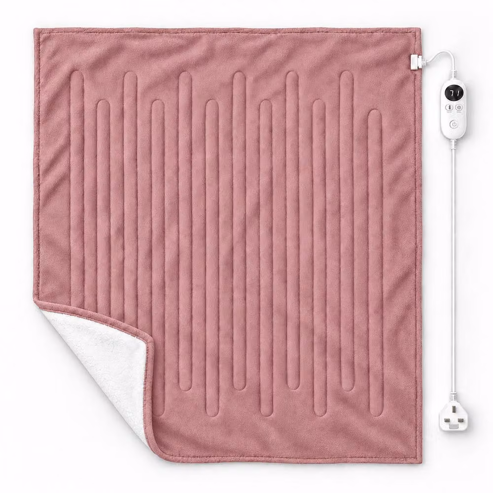 Marco Paul Luxury Sherpa Fleece Electric Heated Throw in Pink, W: 150 cm, D: 180 cm – 2