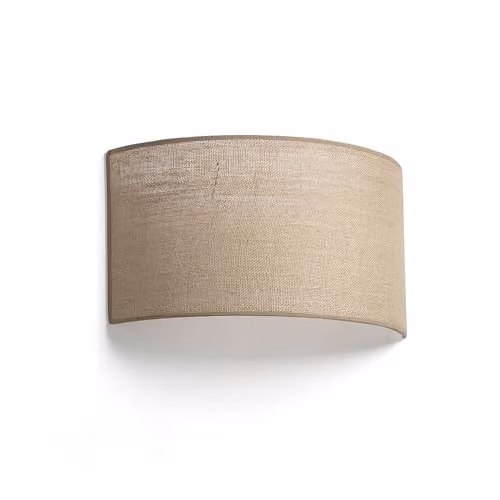 Netlighting Otton Horizontal Round Jute Wall Lamp 2L in Beige and Brown