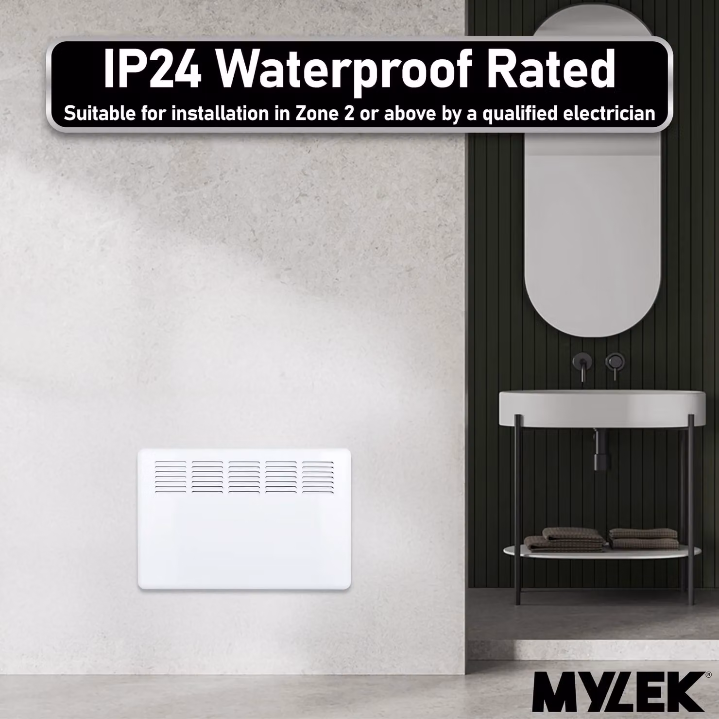 MYLEK Smart App Wifi Electric Convector Panel Heater with 24/7 Timer, 1.5kW, White – 3