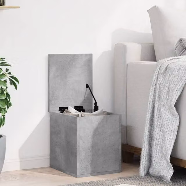 Berkfield Home Storage Box in Concrete Grey, W/D/H: 30 x 35 x 35 cm – 1