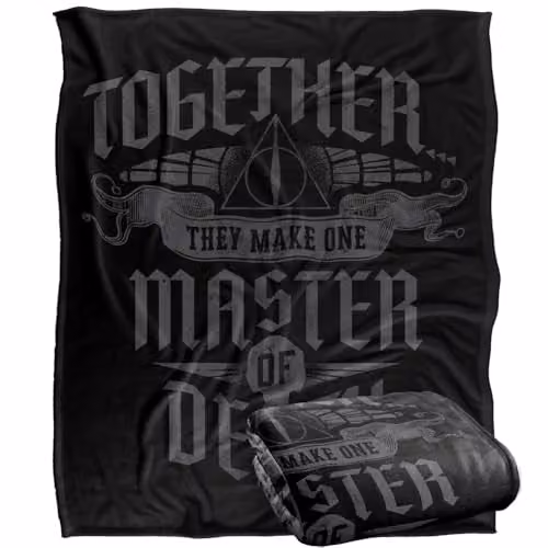 Warner Bros. Harry Potter Master of Death Super Soft Fleece Throw Blanket, Multicolour, W: 152.4 cm x L: 127 cm