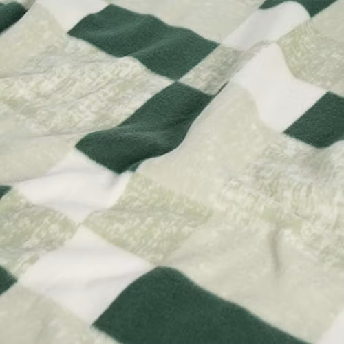 OHS Checked Fleece Throw Blanket in Grey or Green, W/D/H: 120 x 150 cm – 3