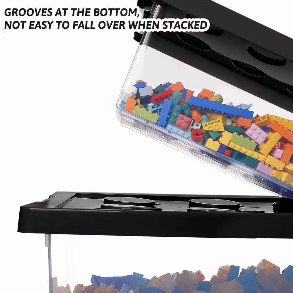 Greentainer Set of 2 Stackable Toy Storage Bins with Lid in Multicolour – 4
