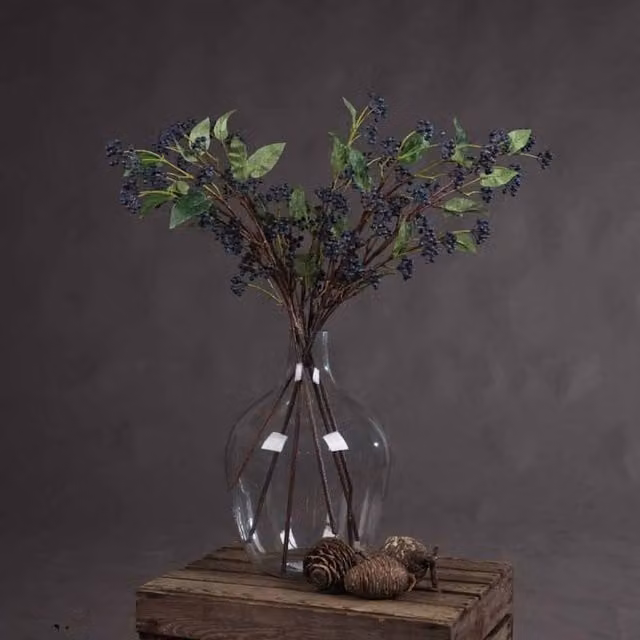 Lemon Pavilion Blue Viburnum Berry Artificial Plant, W11 x D11 x H80 cm – 1