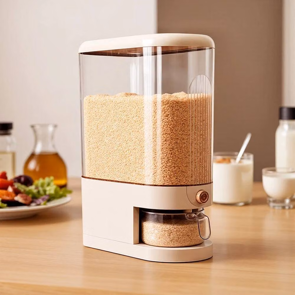 FLAVORA 10kg Double Cereal and Rice Airtight Storage Container in Beige – 3